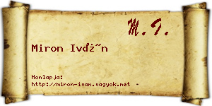 Miron Iván névjegykártya